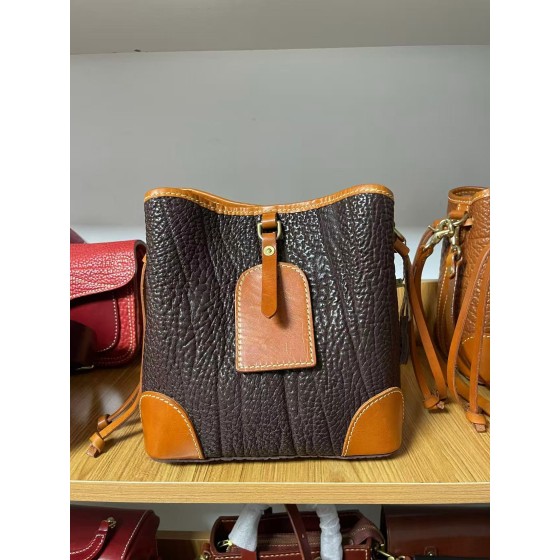 Handmade thickened vegetable-tanned leather women's bucket bag